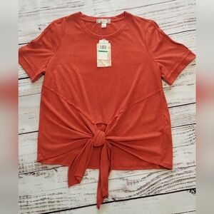 Bohemian Original Gratitude Collective Tie Front Top T Shirt Ginger Spice